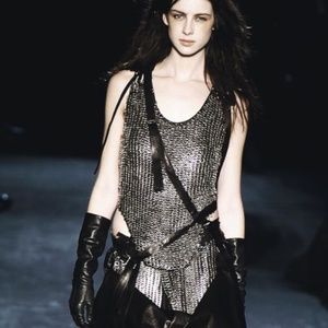 Rare Ann Demeulemeester Runway Metal Sequin Backless Top